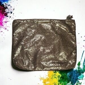 NWT Victoria’s Secret Gold Glitter Overnight Makeup Bag - “Rose”